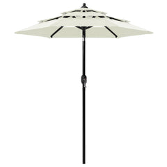 vidaXL Parasol | Sand | Powder-Coated Aluminium, UV-Protected Polyester 1