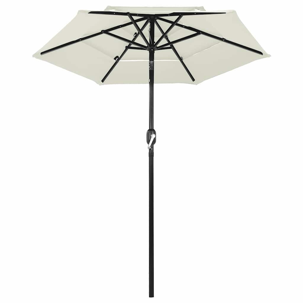vidaXL Parasol | Sand | Powder-Coated Aluminium, UV-Protected Polyester 2