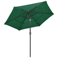 3-Tier Garden Parasol with Aluminium Pole Green 2,5 m, image 3