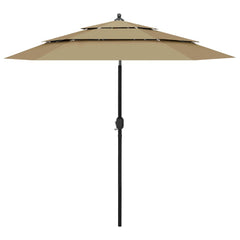 vidaXL Parasol | Taupe | Polyester | 2.5 meters | Foldable | Garden Parasol 1