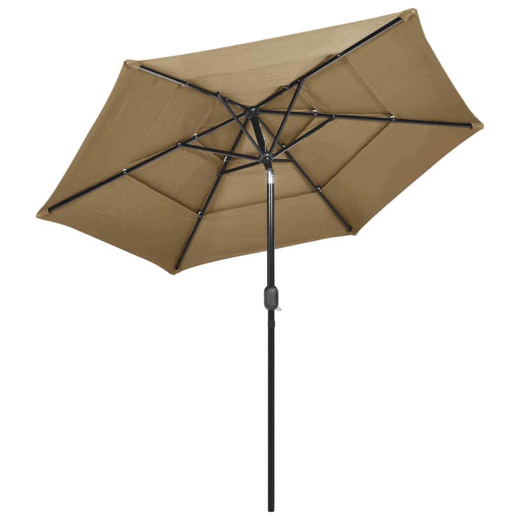 vidaXL Parasol | Taupe | Polyester | 2.5 meters | Foldable | Garden Parasol 3