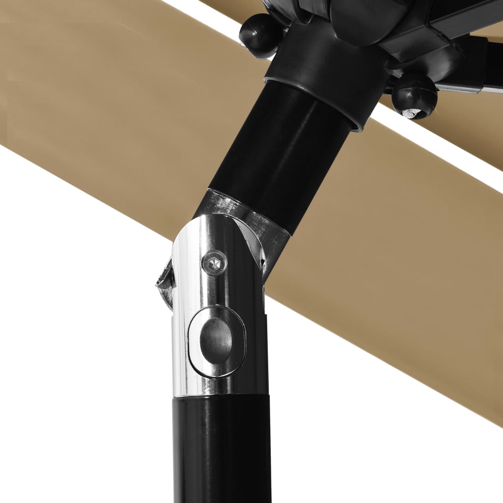 vidaXL Parasol | Taupe | Polyester | 2.5 meters | Foldable | Garden Parasol 6