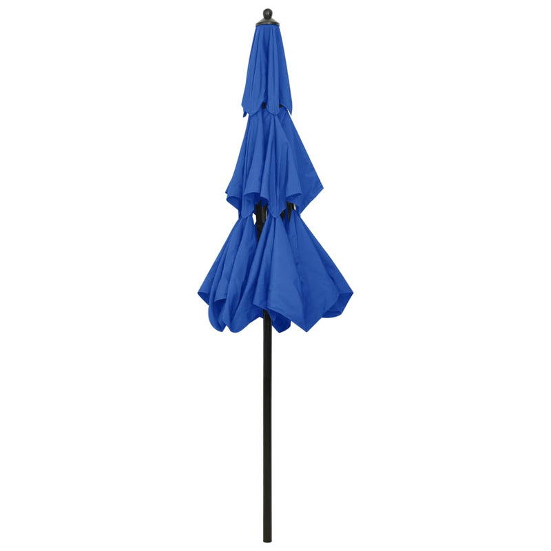 3-Tier Parasol with Aluminium Pole Azure Blue 2.5 m