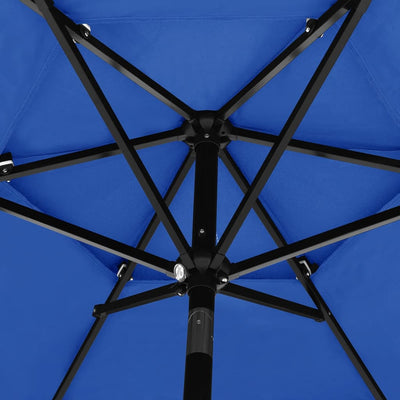 3-Tier Parasol with Aluminium Pole Azure Blue 2.5 m