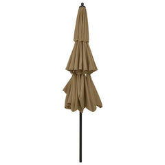 vidaXL Parasol | Taupe | Polyester | 3m Diameter | Foldable | Parasol | Round 4