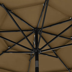 vidaXL Parasol | Taupe | Polyester | 3m Diameter | Foldable | Parasol | Round 5