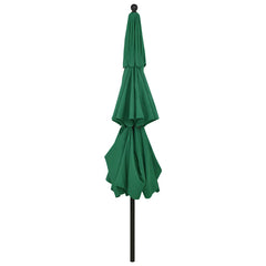 vidaXL 3-Tier Garden Parasol with Aluminium Pole Green 3.5 m 4