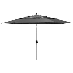 vidaXL 3-Tier Garden Parasol with Aluminium Pole Anthracite 3.5 m 1