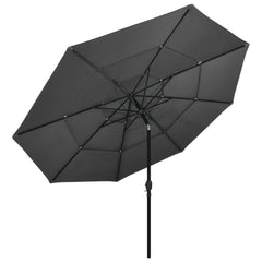 vidaXL 3-Tier Garden Parasol with Aluminium Pole Anthracite 3.5 m 2
