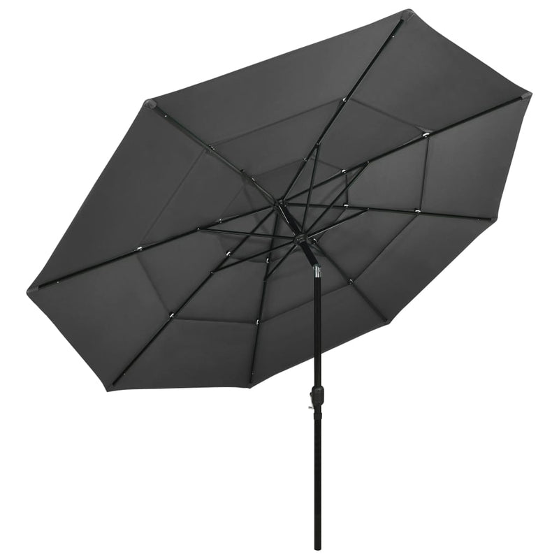 3-Tier Parasol with Aluminium Pole Anthracite 3.5 m