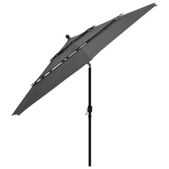 vidaXL 3-Tier Garden Parasol with Aluminium Pole Anthracite 3.5 m 3