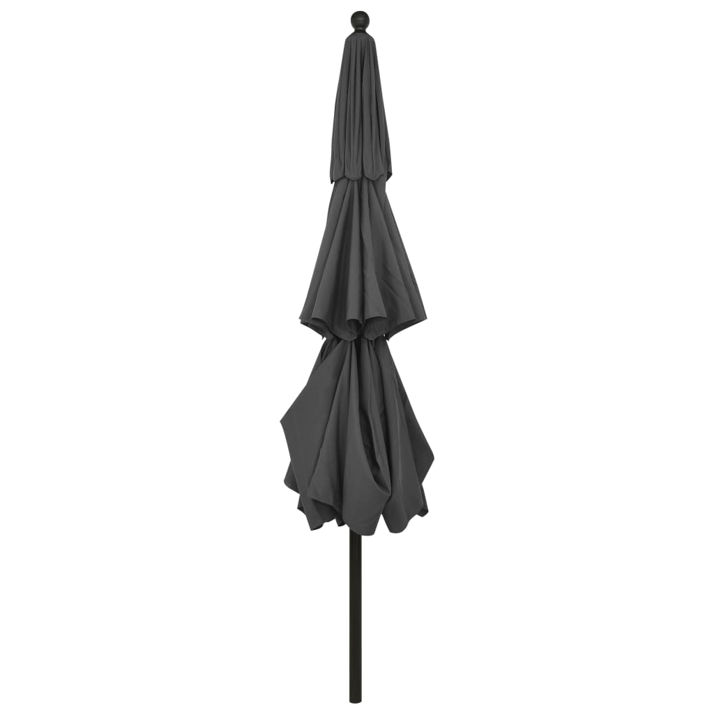 vidaXL 3-Tier Garden Parasol with Aluminium Pole Anthracite 3.5 m 4