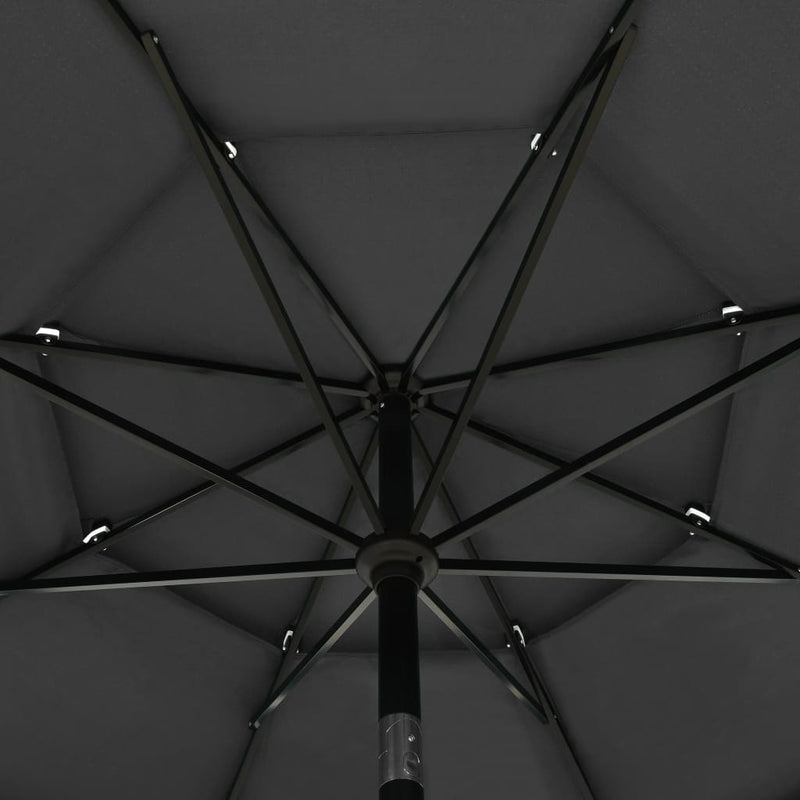 3-Tier Parasol with Aluminium Pole Anthracite 3.5 m