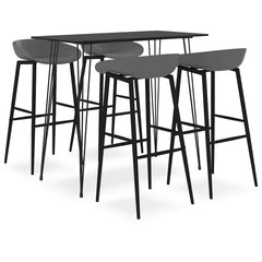 5 Piece Bar Black and grey 4