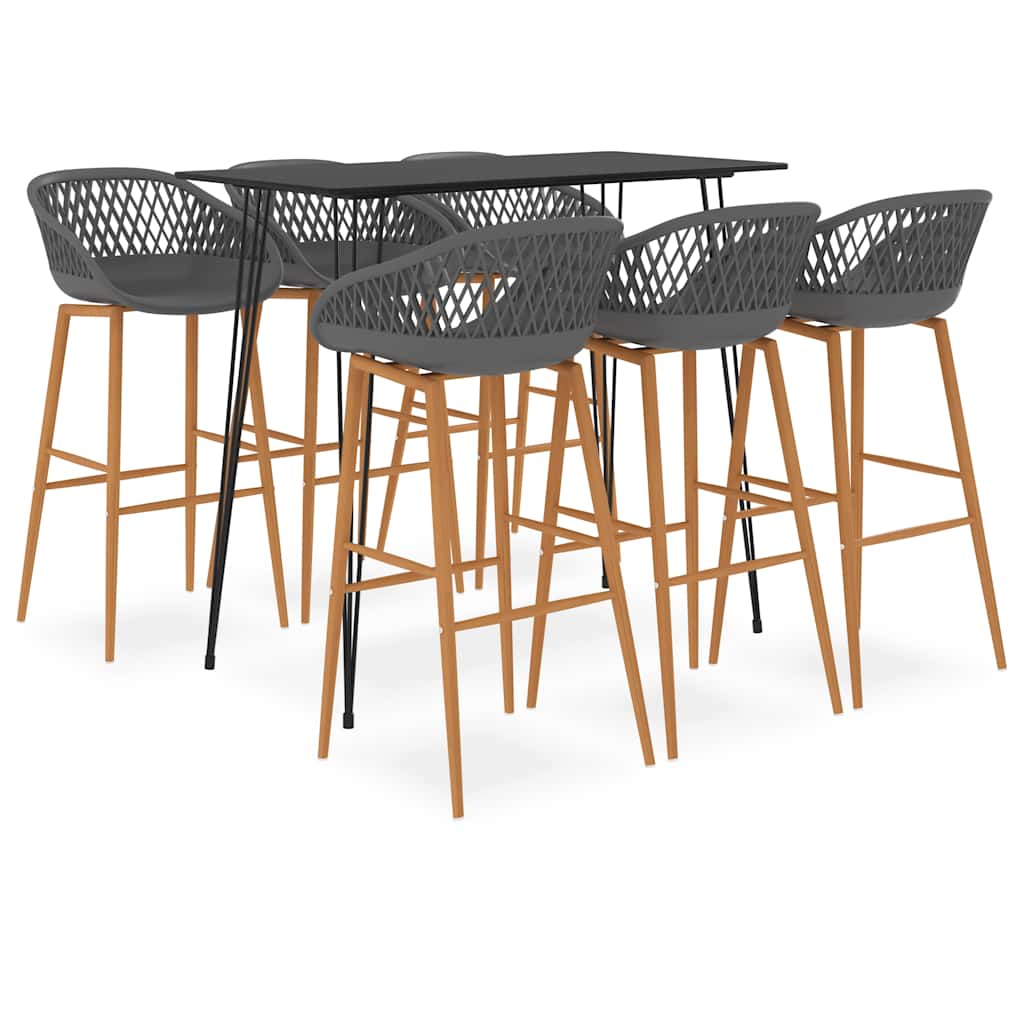 5 Piece Bar Black and grey 6