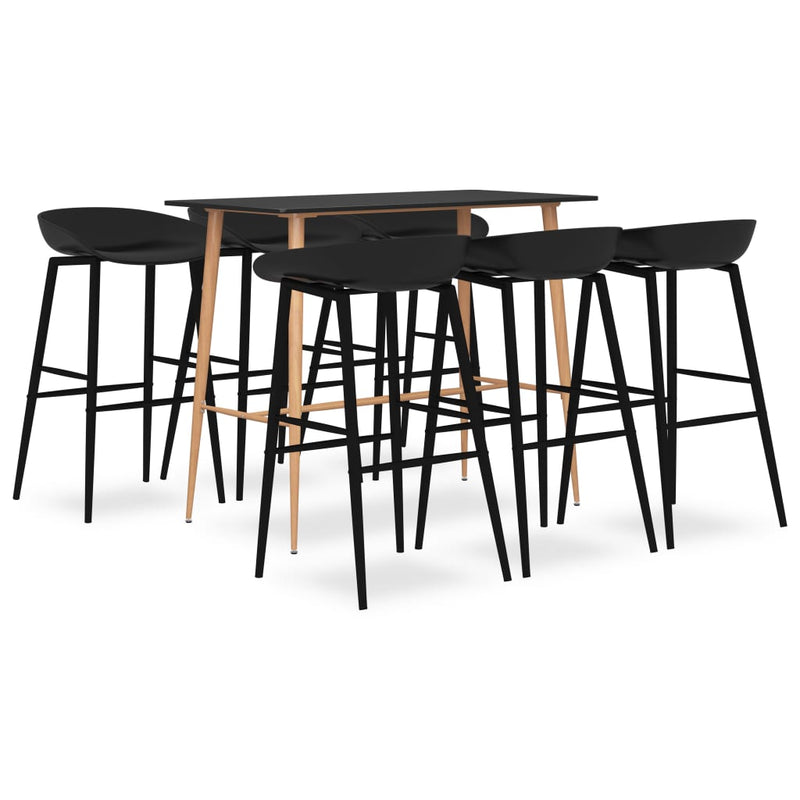 7 Piece Bar Set Black