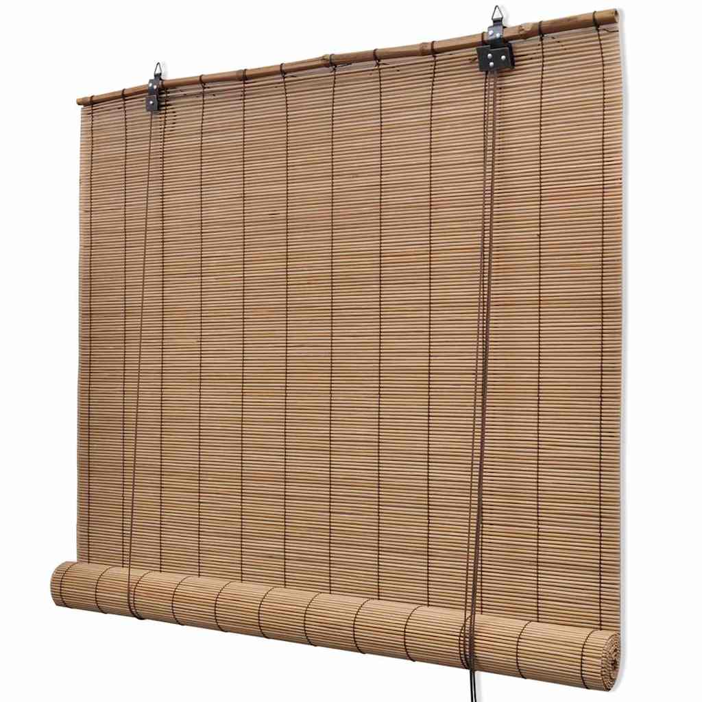 vidaXL Bamboo Roller Blinds 2 pcs 100 x 160 cm Brown 3