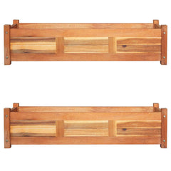 vidaXL Garden Raised Beds 2 pcs Acacia Wood 100x30x25 cm 1