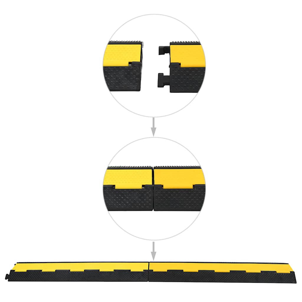 vidaXL Cable Protector Ramps 2 pcs 2 Channels Rubber 101,5 cm 4