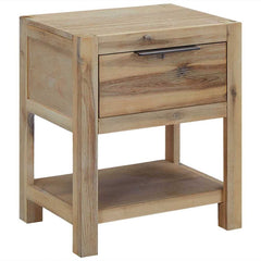 Nightstand with Drawer 40x30x48 cm Solid Acacia Wood 2