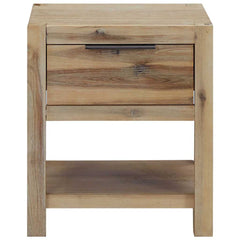 Nightstand with Drawer 40x30x48 cm Solid Acacia Wood 2
