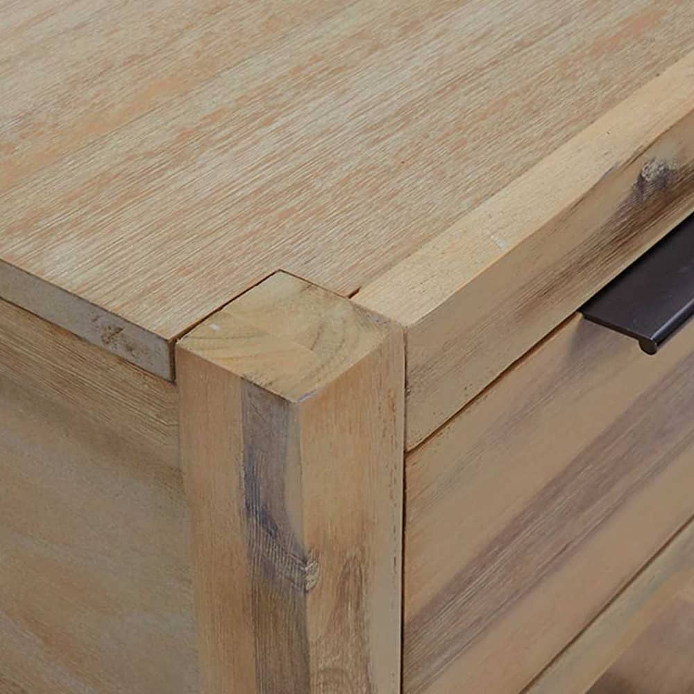 Nightstand with Drawer 40x30x48 cm Solid Acacia Wood 2