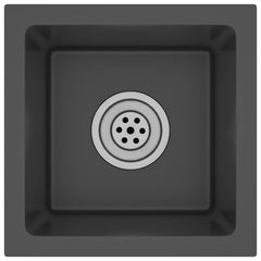 vidaXL Handmade Kitchen Sink Black Stainless Steel 2