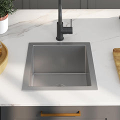 vidaXL Handmade Kitchen Sink Stainless Steel 3