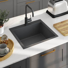 Handmade Kitchen Sink Stainless Steel Black 55 cm 44 cm standard