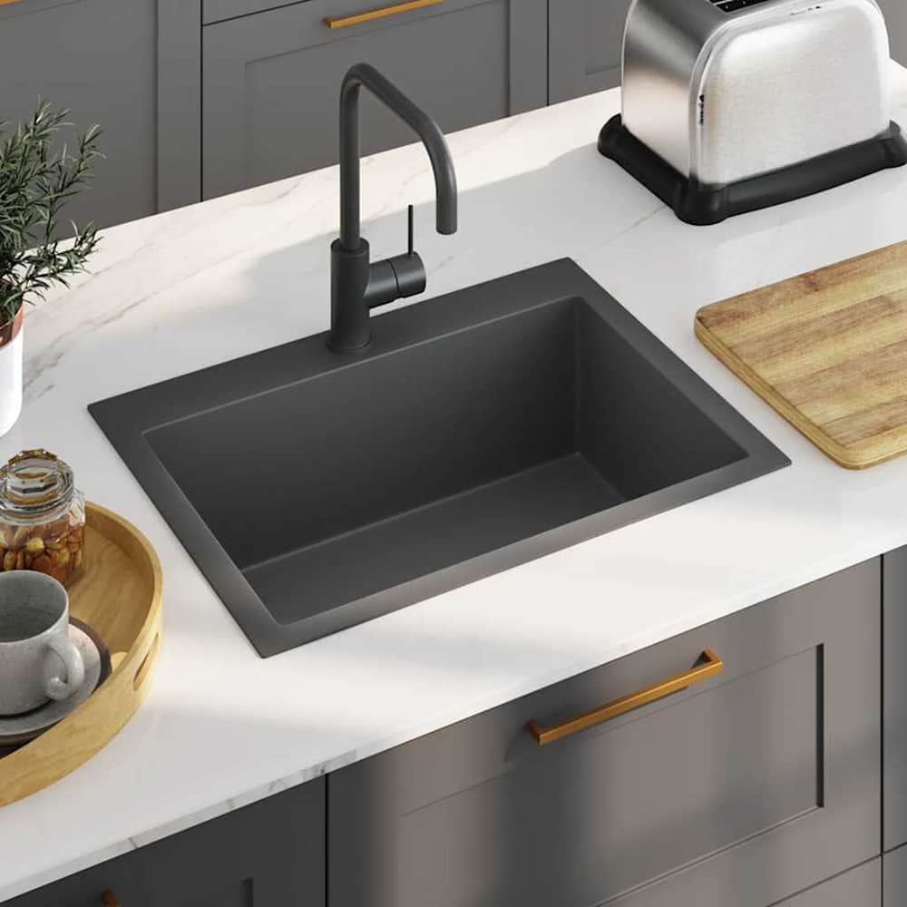 Handmade Kitchen Sink Stainless Steel Black 59 cm 44 cm with faucet hole