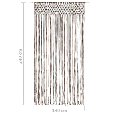 Macrame Curtain Taupe 140x240 cm Cotton