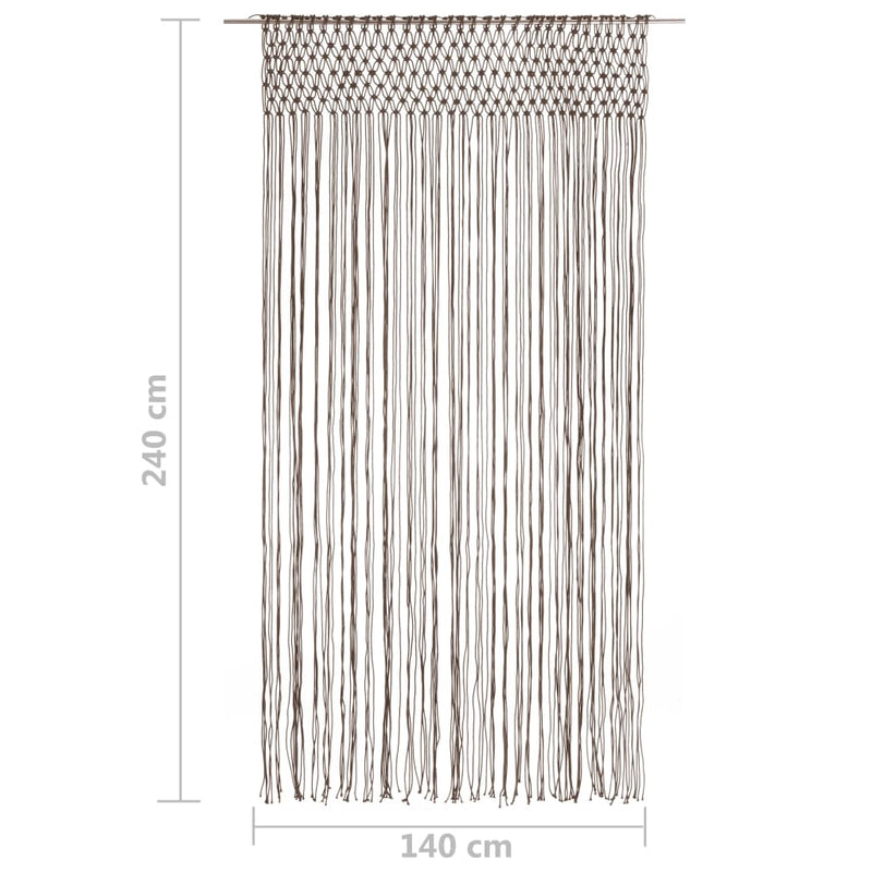 Macrame Curtain Taupe 140x240 cm Cotton