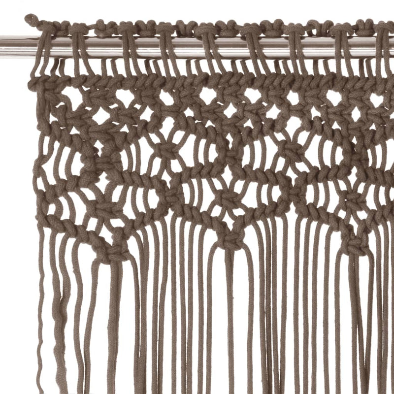 Macrame Curtain Taupe 140x240 cm Cotton