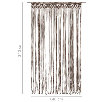 Macrame Curtain Taupe 140x240 cm Cotton