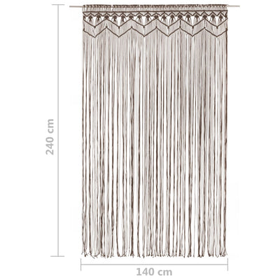 Macrame Curtain Taupe 140x240 cm Cotton