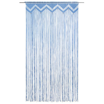 Macrame Curtain Blue 140x240 cm Cotton