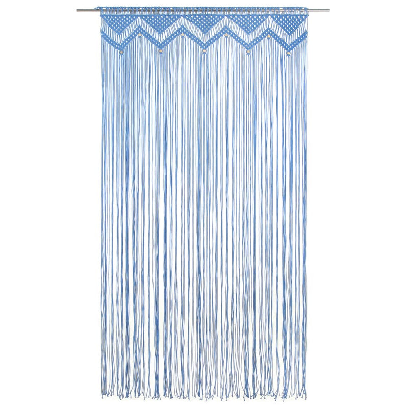 Macrame Curtain Blue 140x240 cm Cotton