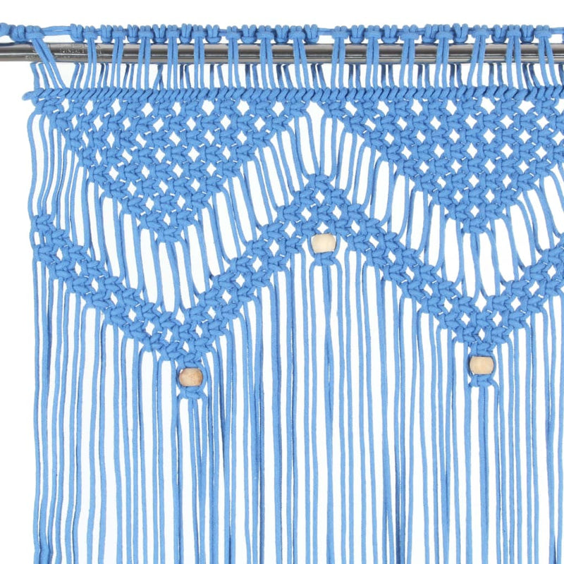 Macrame Curtain Blue 140x240 cm Cotton