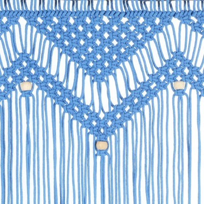 Macrame Curtain Blue 140x240 cm Cotton