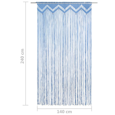 Macrame Curtain Blue 140x240 cm Cotton