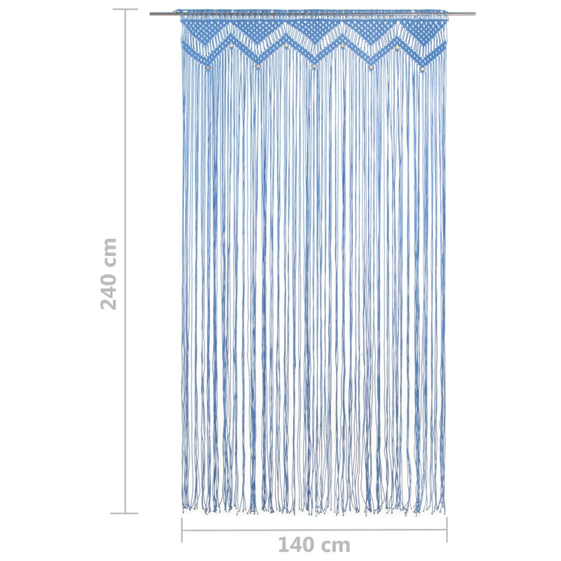 Macrame Curtain Blue 140x240 cm Cotton