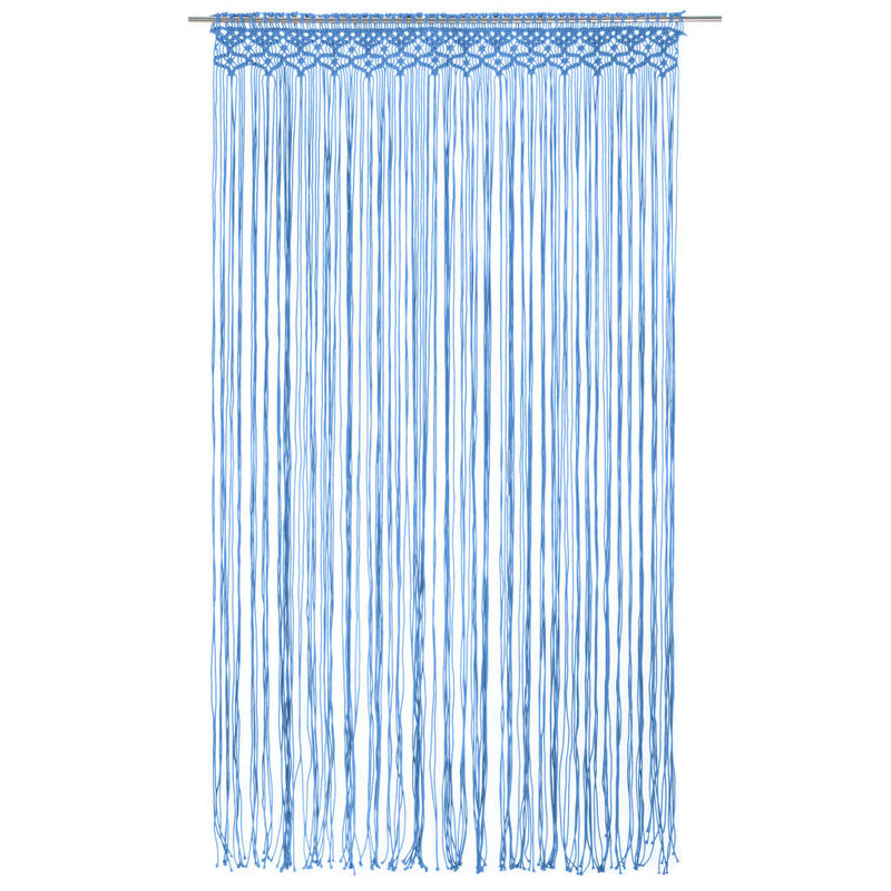 Macrame Curtain Blue 140x240 cm Cotton