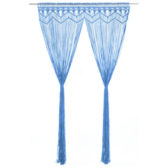 vidaXL Macrame Curtain Blue 140x240 cm Cotton 1