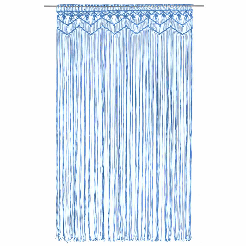 vidaXL Macrame Curtain Blue 140x240 cm Cotton 2