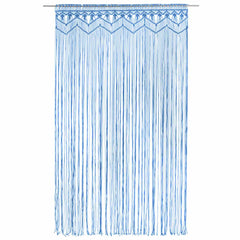 vidaXL Macrame Curtain Blue 140x240 cm Cotton 2
