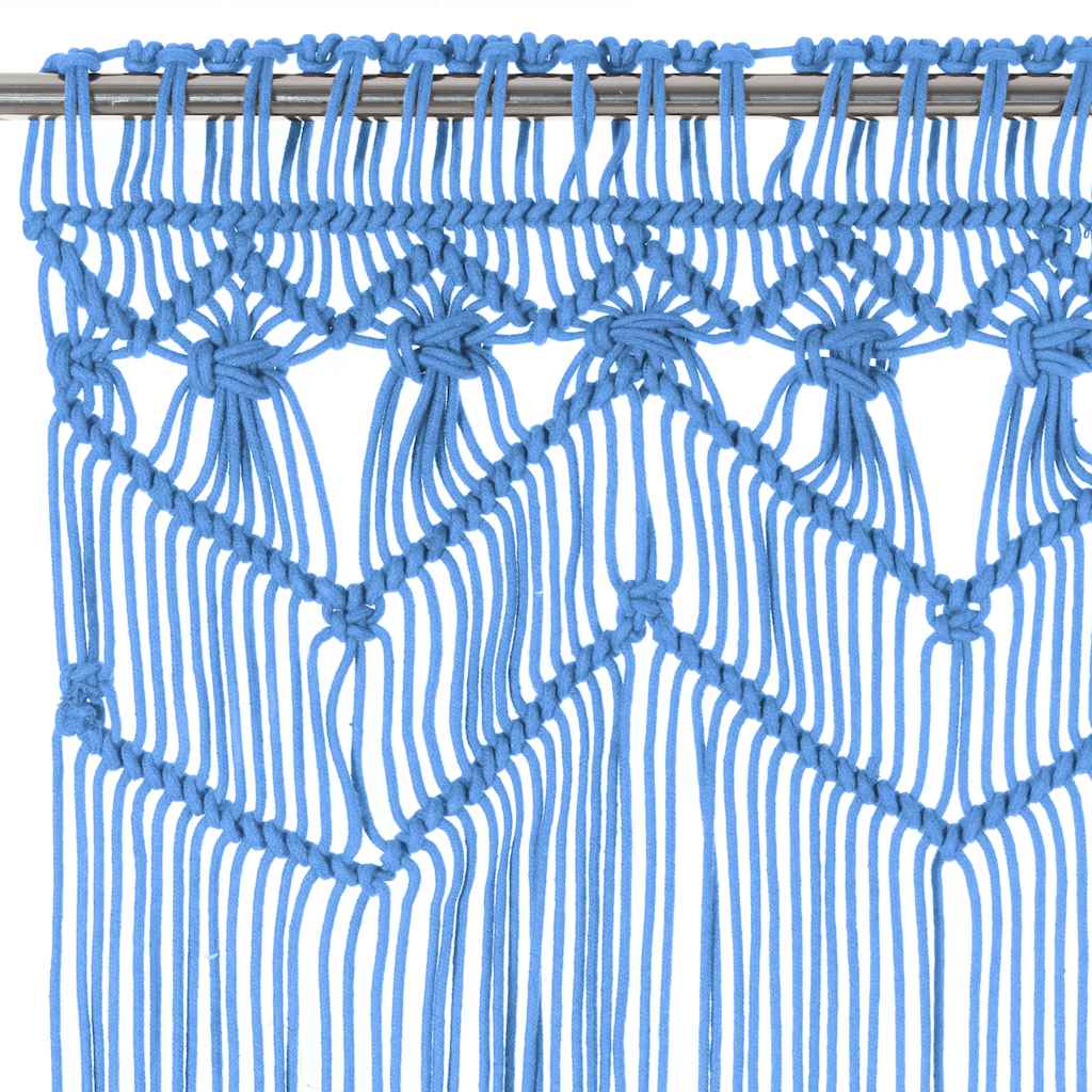 vidaXL Macrame Curtain Blue 140x240 cm Cotton 3
