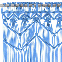 vidaXL Macrame Curtain Blue 140x240 cm Cotton 3