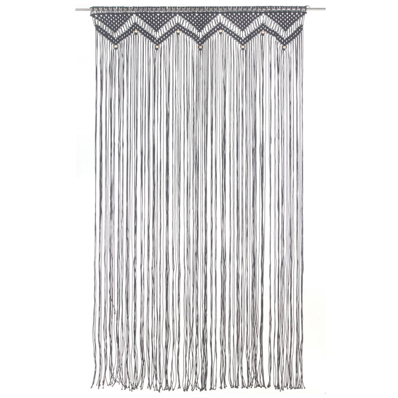 Macrame Curtain Anthracite 140x240 cm Cotton