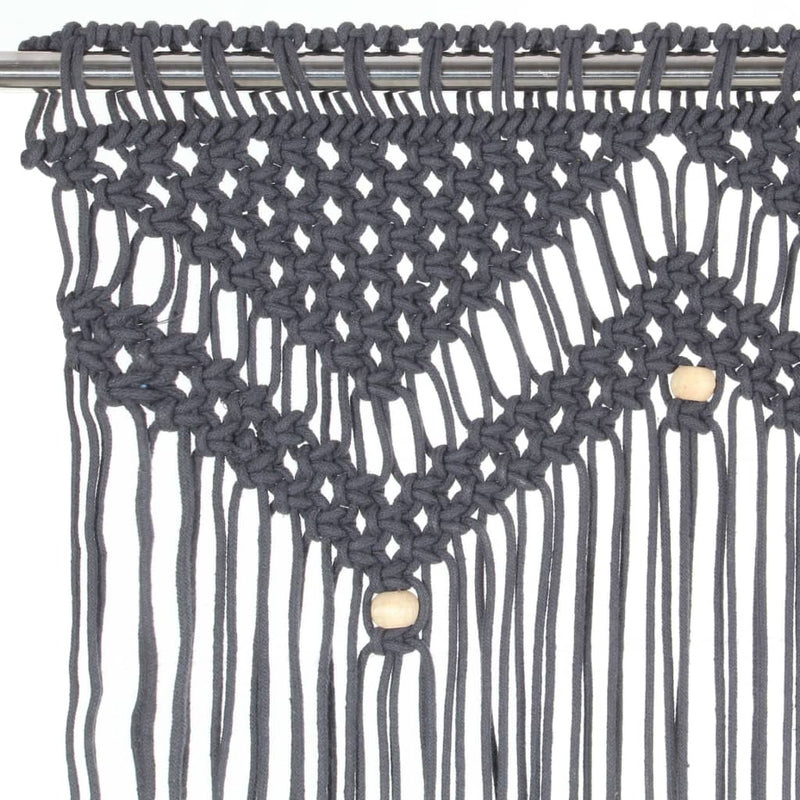 Macrame Curtain Anthracite 140x240 cm Cotton