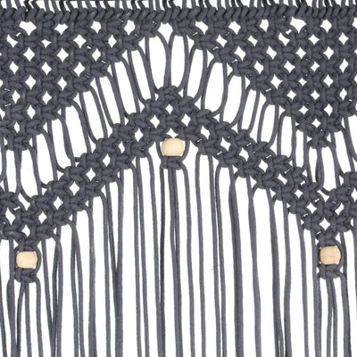 Macrame Curtain Anthracite 140x240 cm Cotton